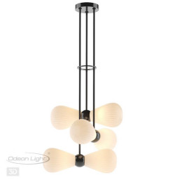 Светильник подвесной 5418/6 Odeon Light Exclusive Черный хром/белый матовый