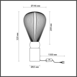 Лампа настольная 5418/1T Odeon Light Exclusive Черный хром/белый матовый