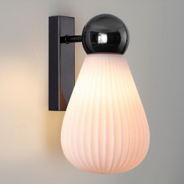 Светильник настенный 5418/1W Odeon Light Exclusive Черный хром/белый матовый