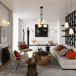 Светильник настенный 5418/1W Odeon Light Exclusive Черный хром/белый матовый
