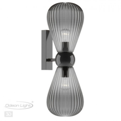 Светильник настенный 5417/2W Odeon Light Exclusive Черный хром/дымчатый