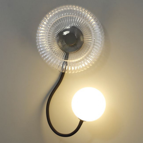 Светильник настенный 5013/1W Odeon Light Черный/прозрачный/белый матовый металл/стекло