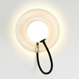 Светильник настенный 5013/1W Odeon Light Черный/прозрачный/белый матовый металл/стекло