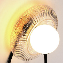 Светильник настенный 5013/1W Odeon Light Черный/прозрачный/белый матовый металл/стекло