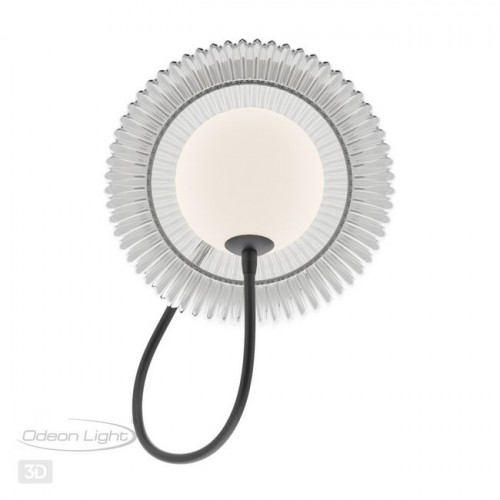 Светильник настенный 5013/1W Odeon Light Черный/прозрачный/белый матовый металл/стекло