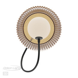 Светильник настенный 5013/1WD Odeon Light Черный/янтарный/белый матовый металл/стекло