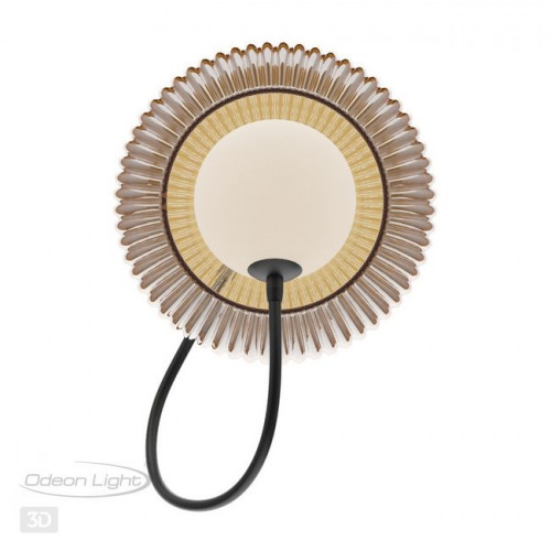 Светильник настенный 5013/1WD Odeon Light Черный/янтарный/белый матовый металл/стекло
