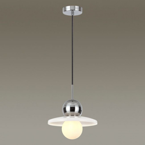 Светильник подвесной 5014/1A Odeon Light Хром/белый/белый матовый металл/стекло