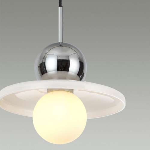 Светильник подвесной 5014/1A Odeon Light Хром/белый/белый матовый металл/стекло