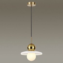 Светильник подвесной 5014/1B Odeon Light Золотой/белый/белый матовый металл/стекл