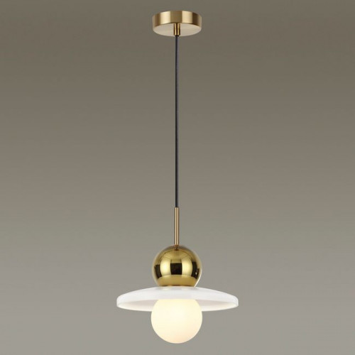 Светильник подвесной 5014/1B Odeon Light Золотой/белый/белый матовый металл/стекл