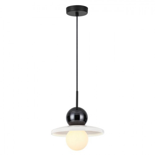 Светильник подвесной 5014/1D Odeon Light Черный/белый/белый матовый металл/стекло