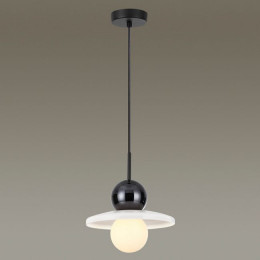 Светильник подвесной 5014/1D Odeon Light Черный/белый/белый матовый металл/стекло