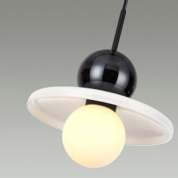 Светильник подвесной 5014/1D Odeon Light Черный/белый/белый матовый металл/стекло