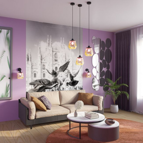 Светильник настенный 4997/1W Odeon Light Черный/разноцветный/металл/стекло