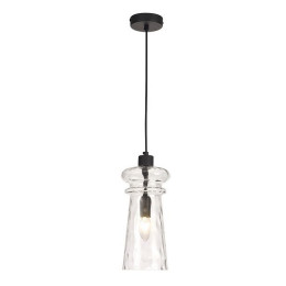 Светильник подвесной 4966/1 Odeon Light Матовый черный/прозрачный/металл/стекло
