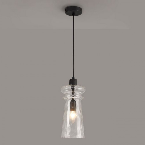 Светильник подвесной 4966/1 Odeon Light Матовый черный/прозрачный/металл/стекло
