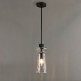 Светильник подвесной 4966/1A Odeon Light Матовый черный/прозрачный/металл/стекло