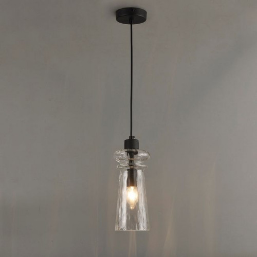 Светильник подвесной 4966/1A Odeon Light Матовый черный/прозрачный/металл/стекло