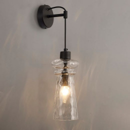 Светильник настенный 4966/1W Odeon Light Матовый черный/прозрачный/металл/стекло
