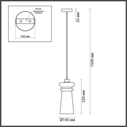 Светильник подвесной 4998/1 Odeon Light Бронзовый/прозрачный/металл/стекло