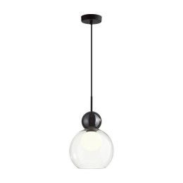 Светильник подвесной 5021/1 Odeon Light Черный/прозрачный/белый матовый металл/стекло