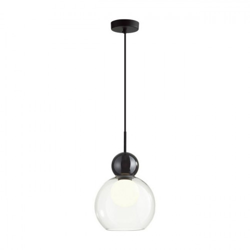 Светильник подвесной 5021/1 Odeon Light Черный/прозрачный/белый матовый металл/стекло
