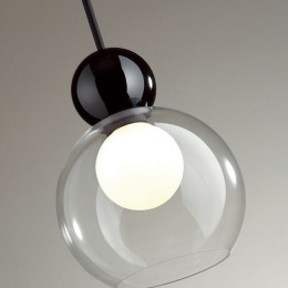 Светильник подвесной 5021/1 Odeon Light Черный/прозрачный/белый матовый металл/стекло