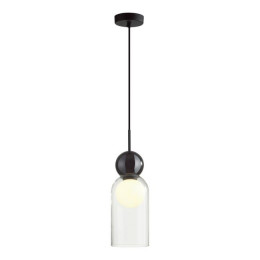 Светильник подвесной 5022/1 Odeon Light Черный/прозрачный/белый матовый металл/стекло