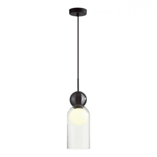 Светильник подвесной 5022/1 Odeon Light Черный/прозрачный/белый матовый металл/стекло