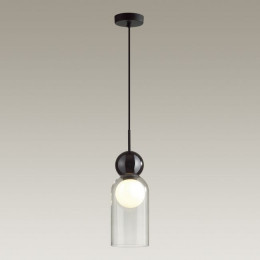 Светильник подвесной 5022/1 Odeon Light Черный/прозрачный/белый матовый металл/стекло