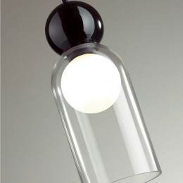 Светильник подвесной 5022/1 Odeon Light Черный/прозрачный/белый матовый металл/стекло