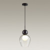 Светильник подвесной 5023/1 Odeon Light Черный/прозрачный/белый матовый металл/стекло