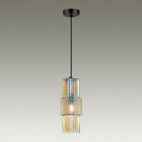 Светильник подвесной 5018/1 Odeon Light Черный/разноцветный/металл/стекло