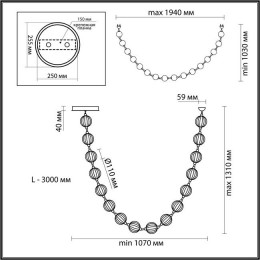 Светильник подвесной 5008/64L Odeon Light Золотой/прозрачный