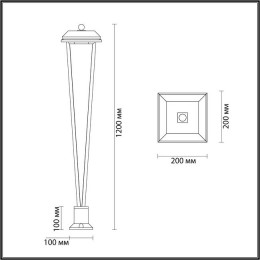 Светильник уличный 6655/12GA Odeon Light Черный/металл