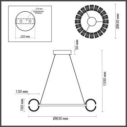 Люстра 5030/128L Odeon Light Античн.бронза/прозрачный