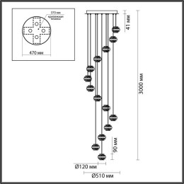 Люстра 5031/80L Odeon Light Черный/прозрачный