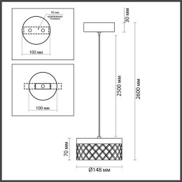 Светильник подвесной 5032/6L Odeon Light Античн.бронза/прозрачный