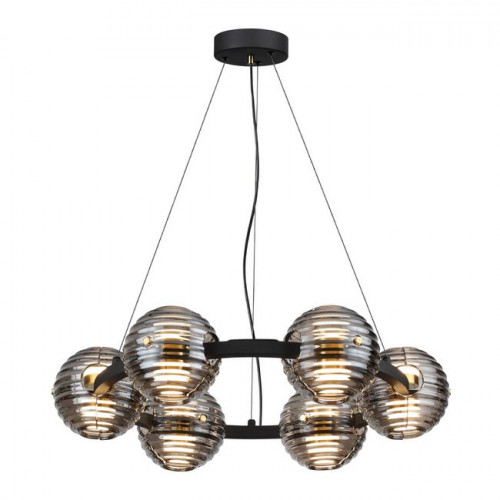 Люстра 5041/60L Odeon Light Черн./золото/дымчатый