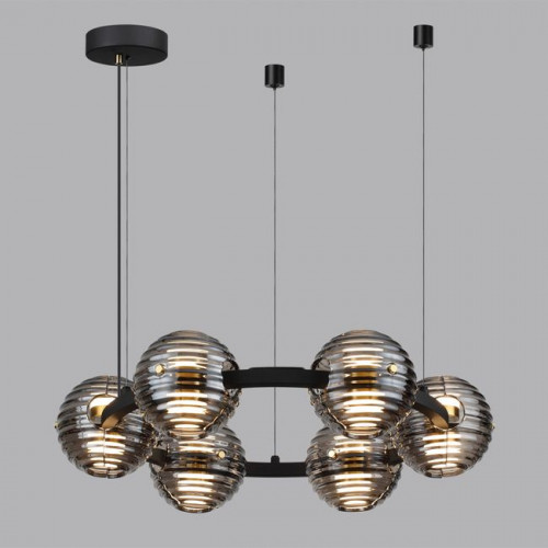 Люстра 5041/60L Odeon Light Черн./золото/дымчатый