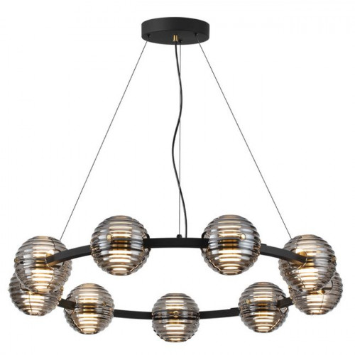 Люстра 5041/90L Odeon Light Черн./золото/дымчатый