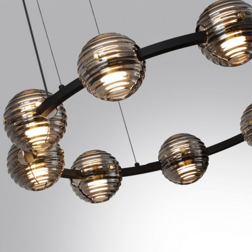 Люстра 5041/90L Odeon Light Черн./золото/дымчатый