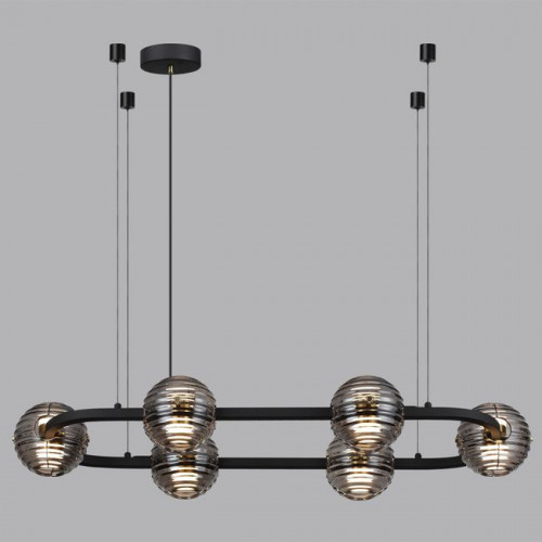 Люстра 5041/60LA Odeon Light Черн./золото/дымчатый