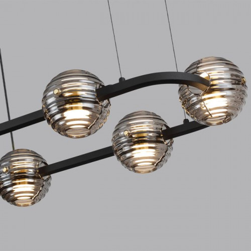 Люстра 5041/60LA Odeon Light Черн./золото/дымчатый