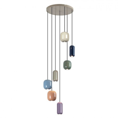 Светильник подвесной 5053/7 Odeon Light Цвет слонов.кости/мультиколор