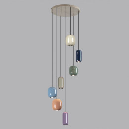 Светильник подвесной 5053/7 Odeon Light Цвет слонов.кости/мультиколор