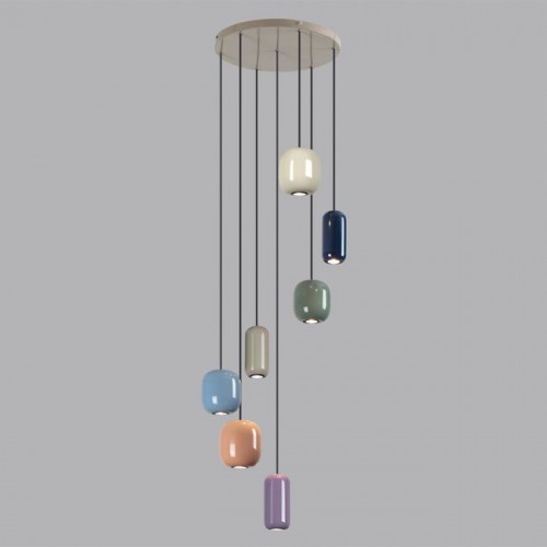 Светильник подвесной 5053/7 Odeon Light Цвет слонов.кости/мультиколор