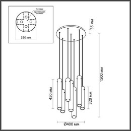 Люстра 5061/32L Odeon Light Черный/темн.хром