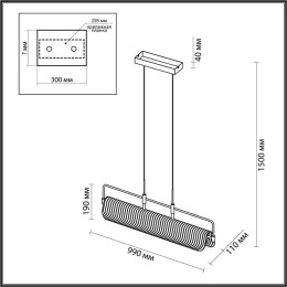Люстра подвесная 5056/35L Odeon Light Черный/янтарный
